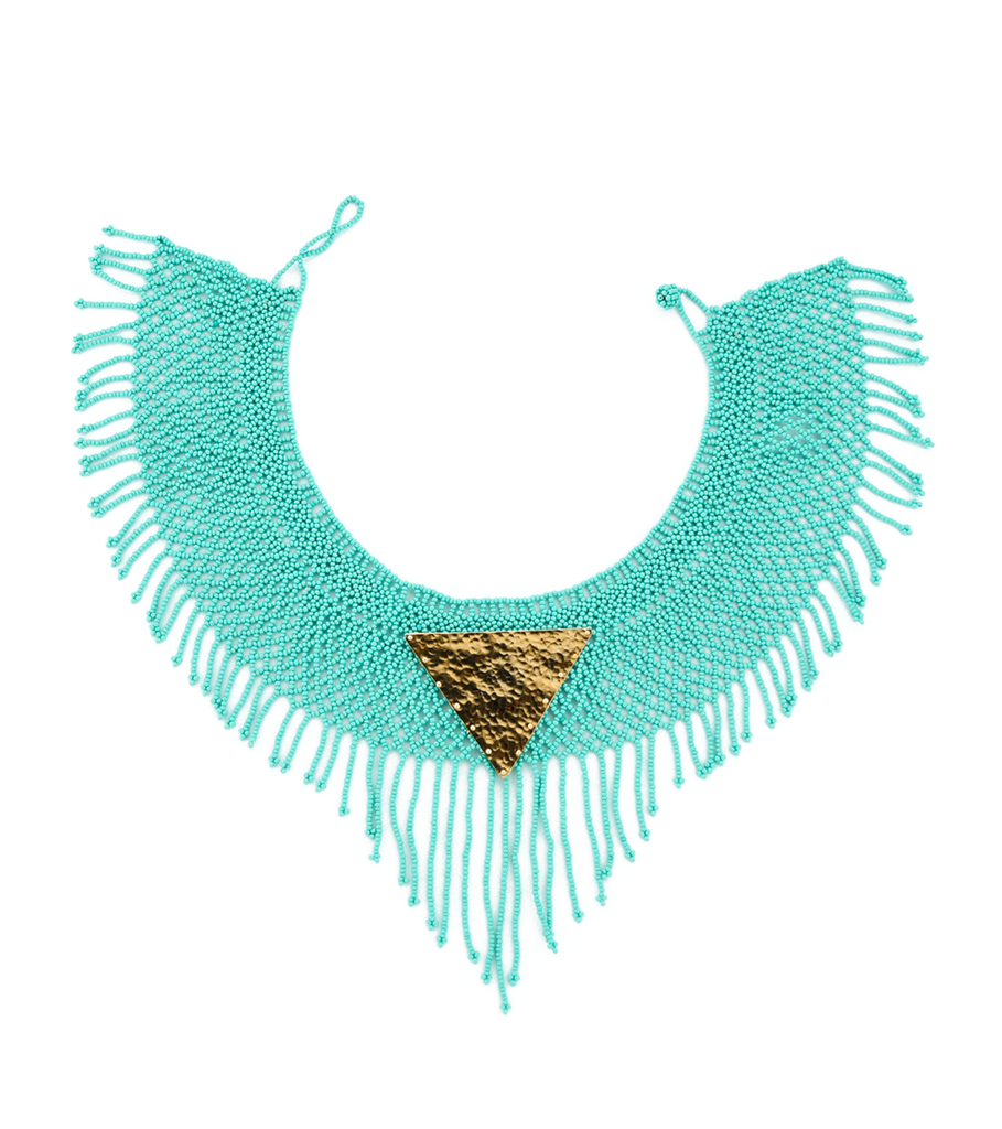 Maju Curated Bold | Turquoise Fringed Necklace