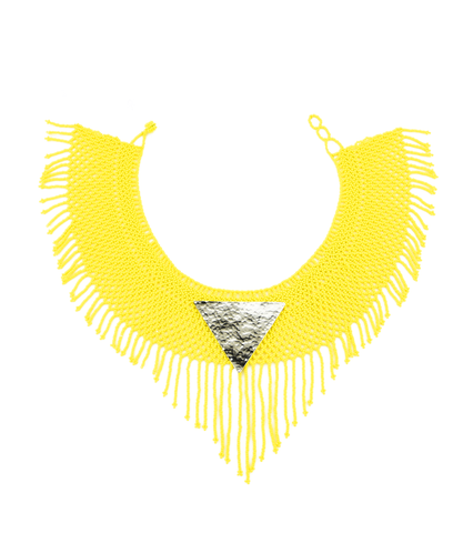 Maju Curated Bold | Yellow Fringed Necklace